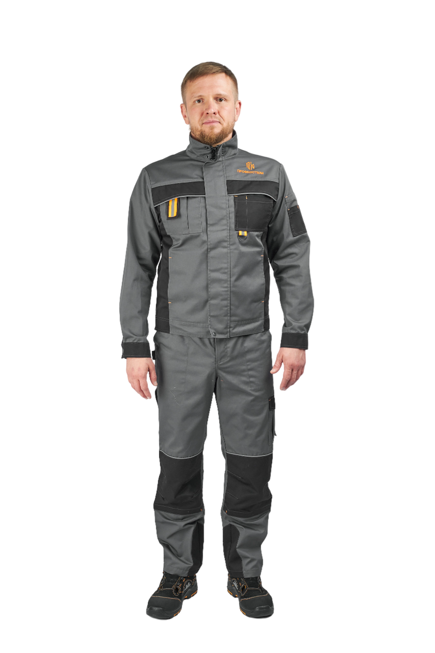 Костюм ЛИДЕР-1 с БР (серый/черный)