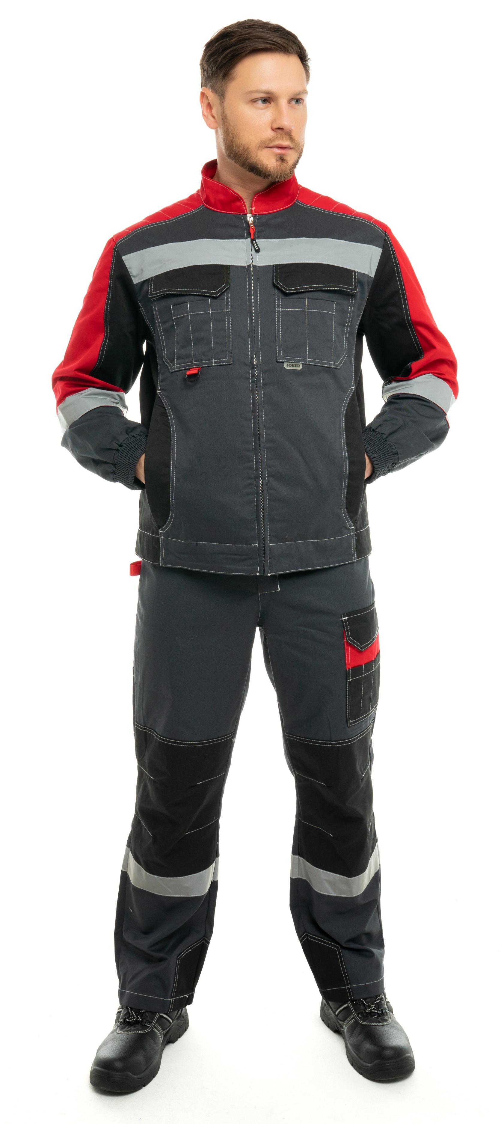 Костюм ФОРМУЛА КОТТОН ФБ1 с БР (т.серый/чёрный/красный)