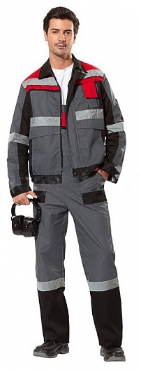 Костюм ВИВАТ-2 STOCK с ПК (серый/черный/красный)
