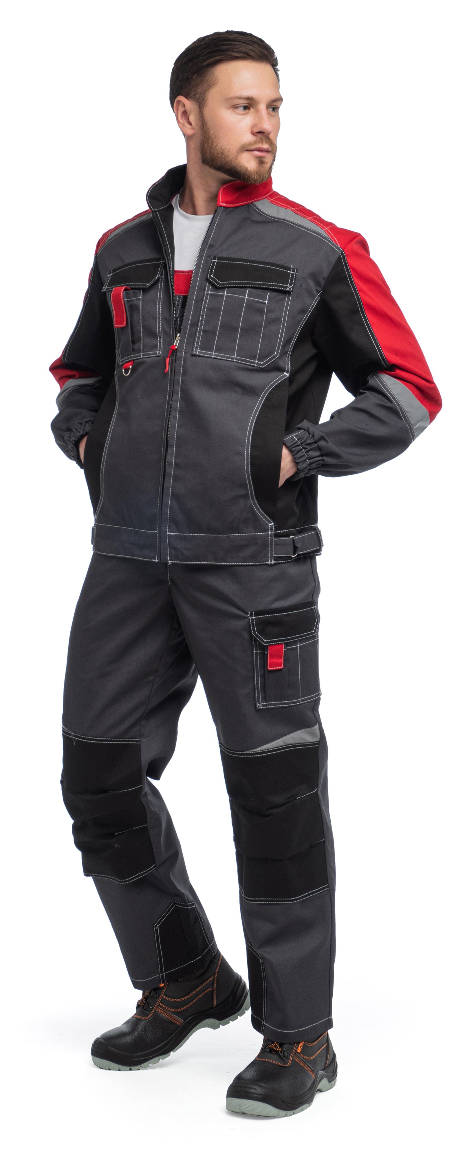 Костюм ФОРМУЛА с ПК (т.серый/красный/черный)