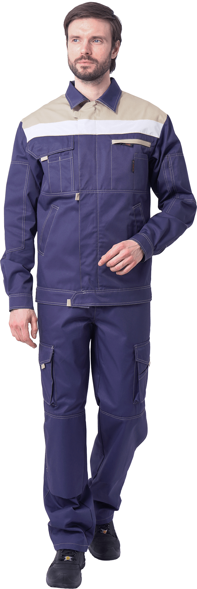 Костюм ДОКЕР с ПК (т.синий/бежевый)