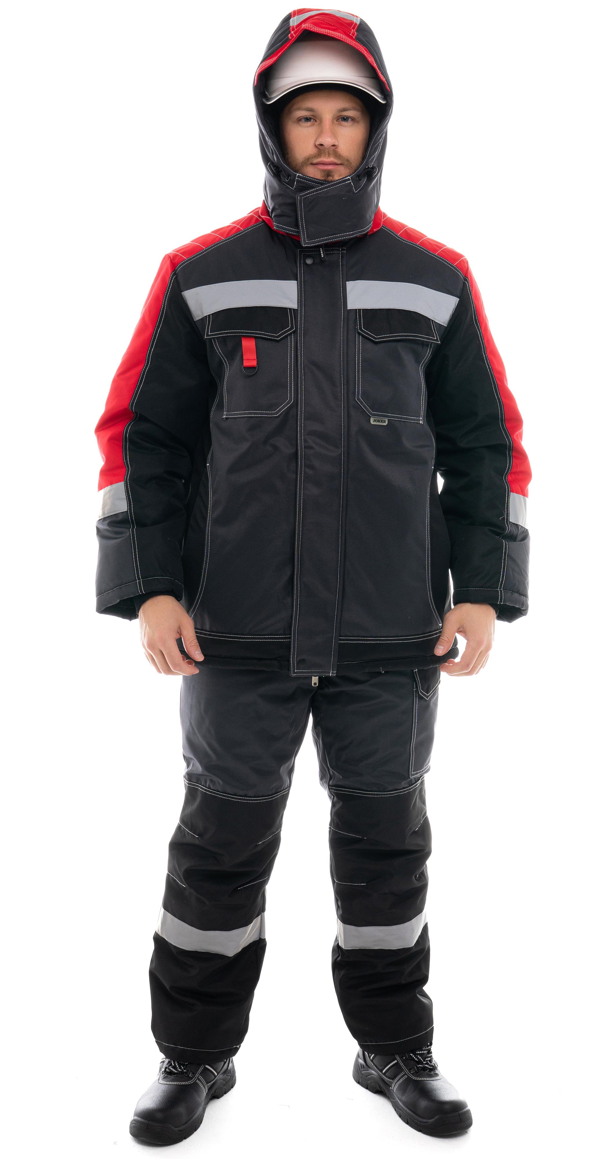 Костюм ЮКОН-МЕМБРАНА зимний с БР (т. серый/черный/красный)