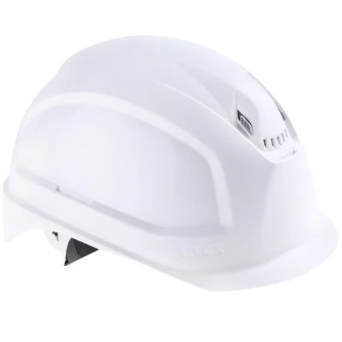 Каска защитная UVEX ФЕОС B-S-WR укороченный козырек с храповиком (белый)