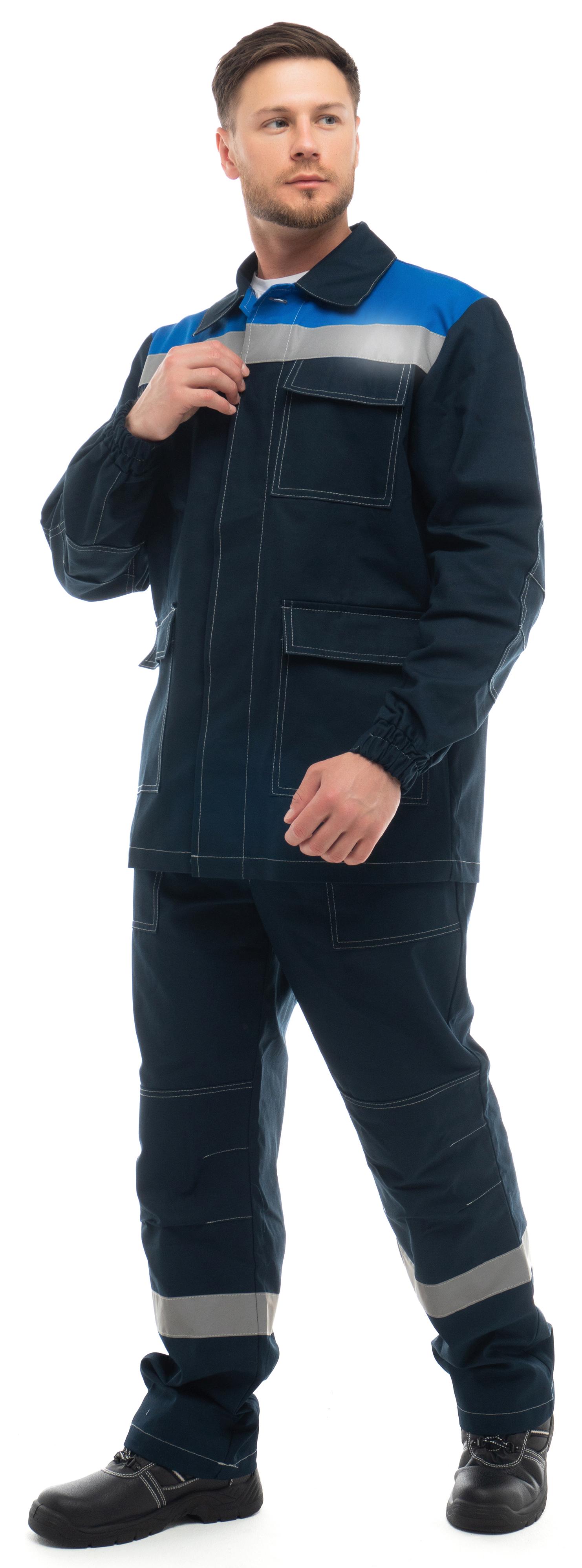 Костюм СПЕЦИАЛИСТ 100% ХБ СОП с БР (синий/васильковый)