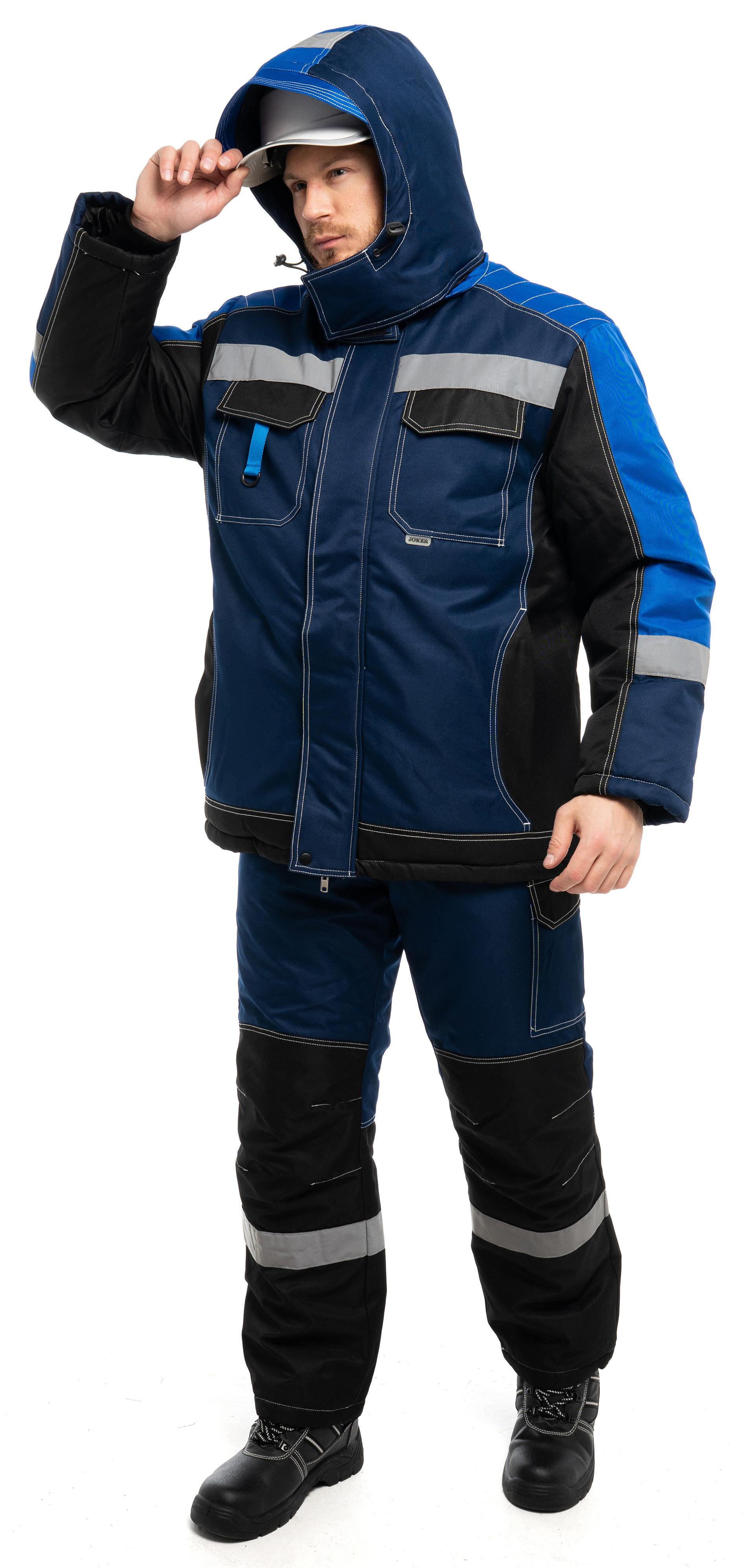 Костюм ЮКОН-МЕМБРАНА зимний с ПК (т. синий/черный/васильковый)