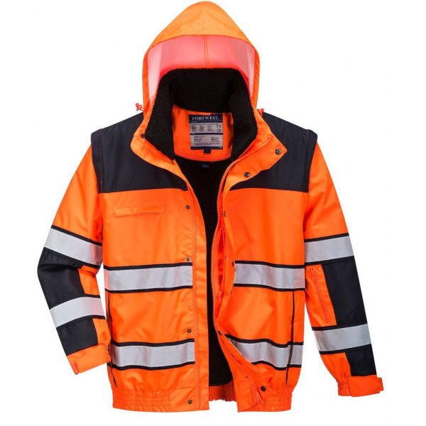 Куртка PORTWEST C466 3в1 зимняя светоотражающая (сигнальный оранжевый)