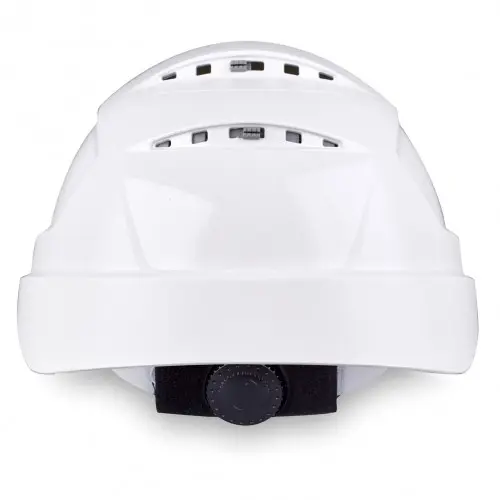 Каска защитная UVEX ФЕОС B-S-WR укороченный козырек храповик с 4х точечным ремешком (белый)