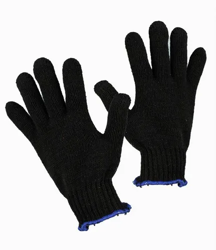 Перчатки Л вязаные 5 нитей 10 класс (черный)