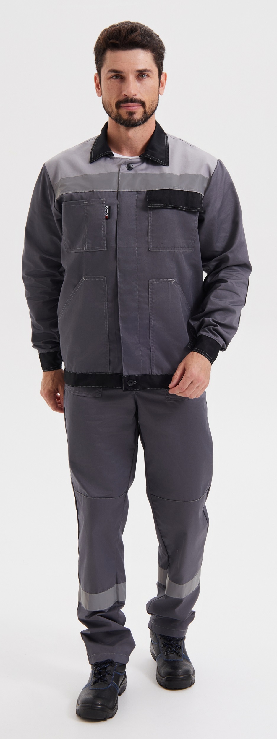 Костюм КОРПУС с ПК (т.серый/черный/св.серый)