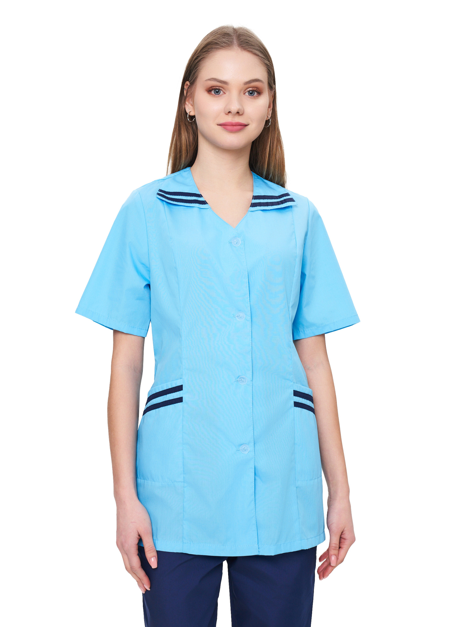 Костюм СФЕРА женский с БР (св.голубой/т.синий)