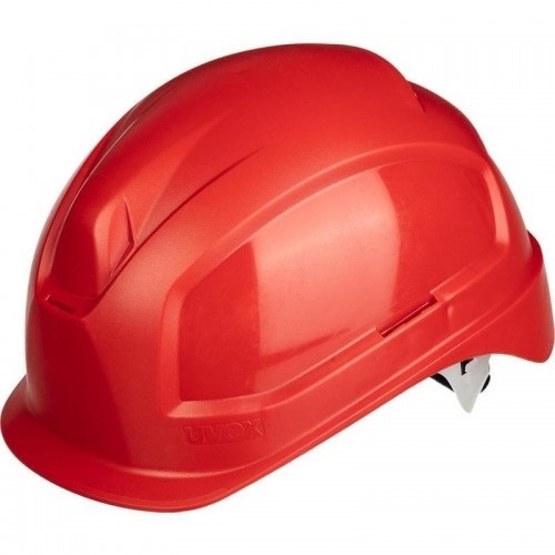 Каска защитная UVEX ФЕОС E-S-WR укороченный козырек с храповиком (красный)