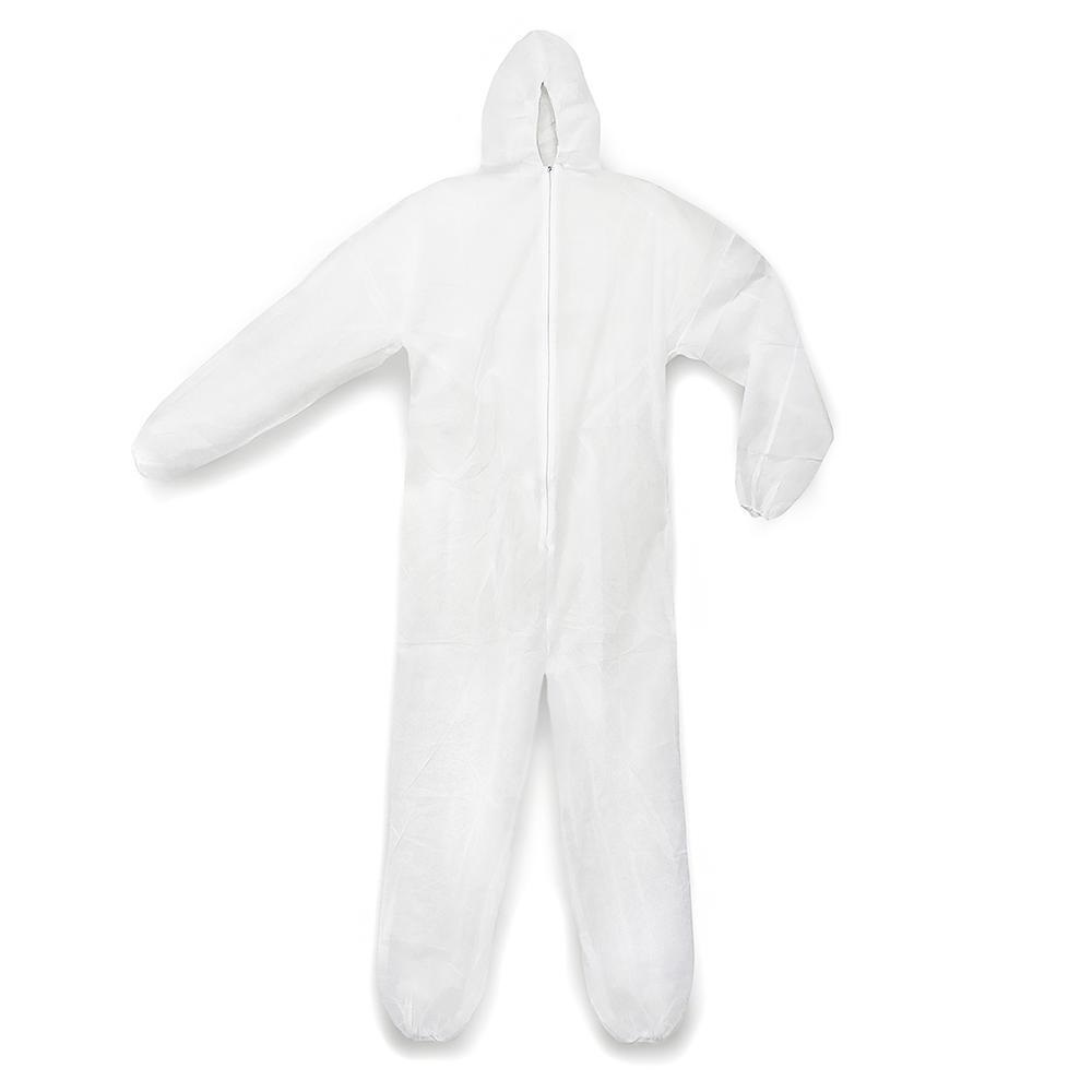 Комбинезон KLEVER ЭКСТРА одноразовый защитный с капюшоном 50 г/м2 открытая молния 5 шт (белый)