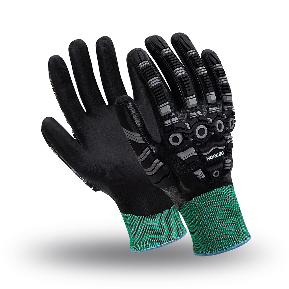 Перчатки ДЭТРИОН IG-823 Armorcut Technology нитрил Inpax оверлок (черный/красный)