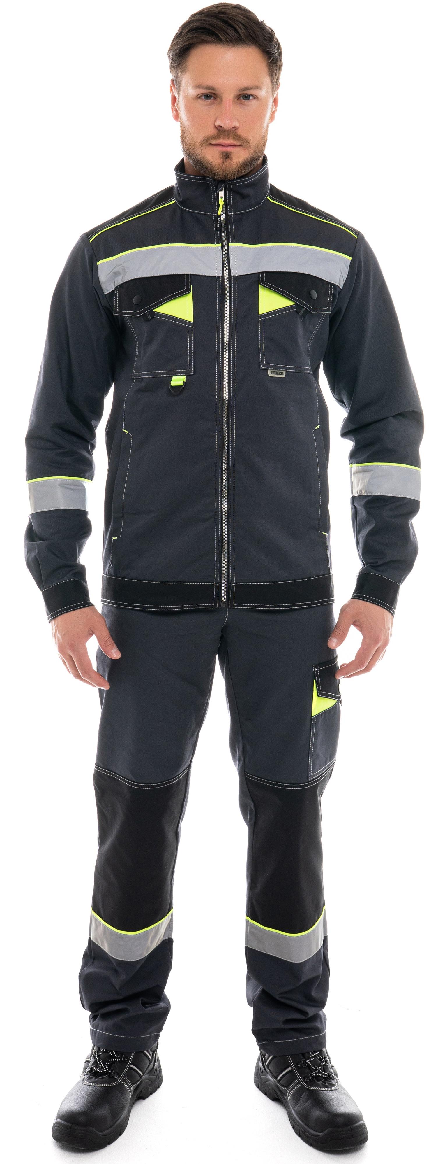 Костюм КОРВЕТ КОТТОН КБ1 с БР (т.серый/черный/лимон)