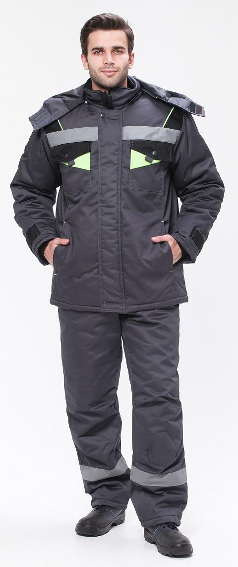 Костюм РЕГИОН-ПЛЮС с БР (серый/черный/лимонный)