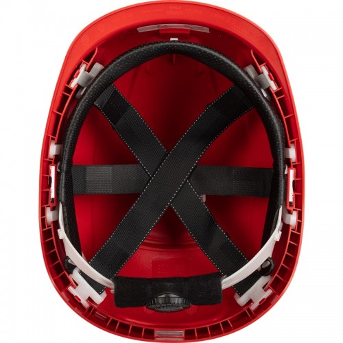 Каска защитная UVEX ФЕОС B-S-WR укороченный козырек с храповиком (красный)