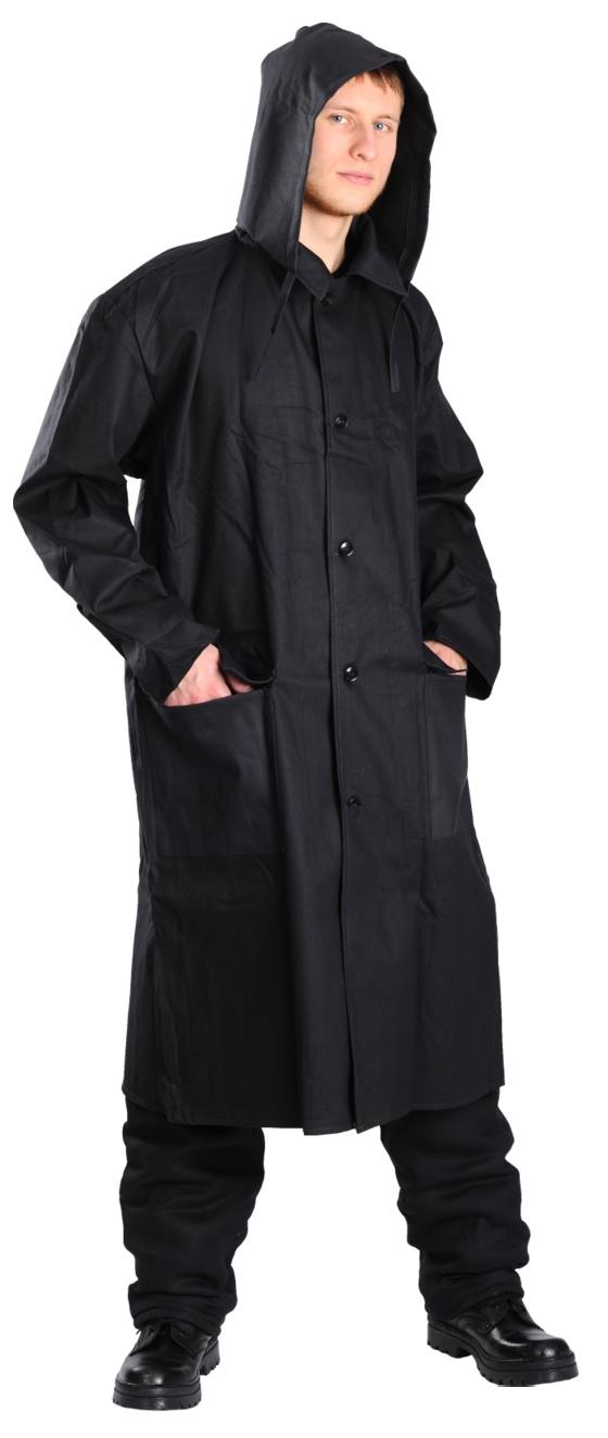 Плащ прорезиненный (черный)