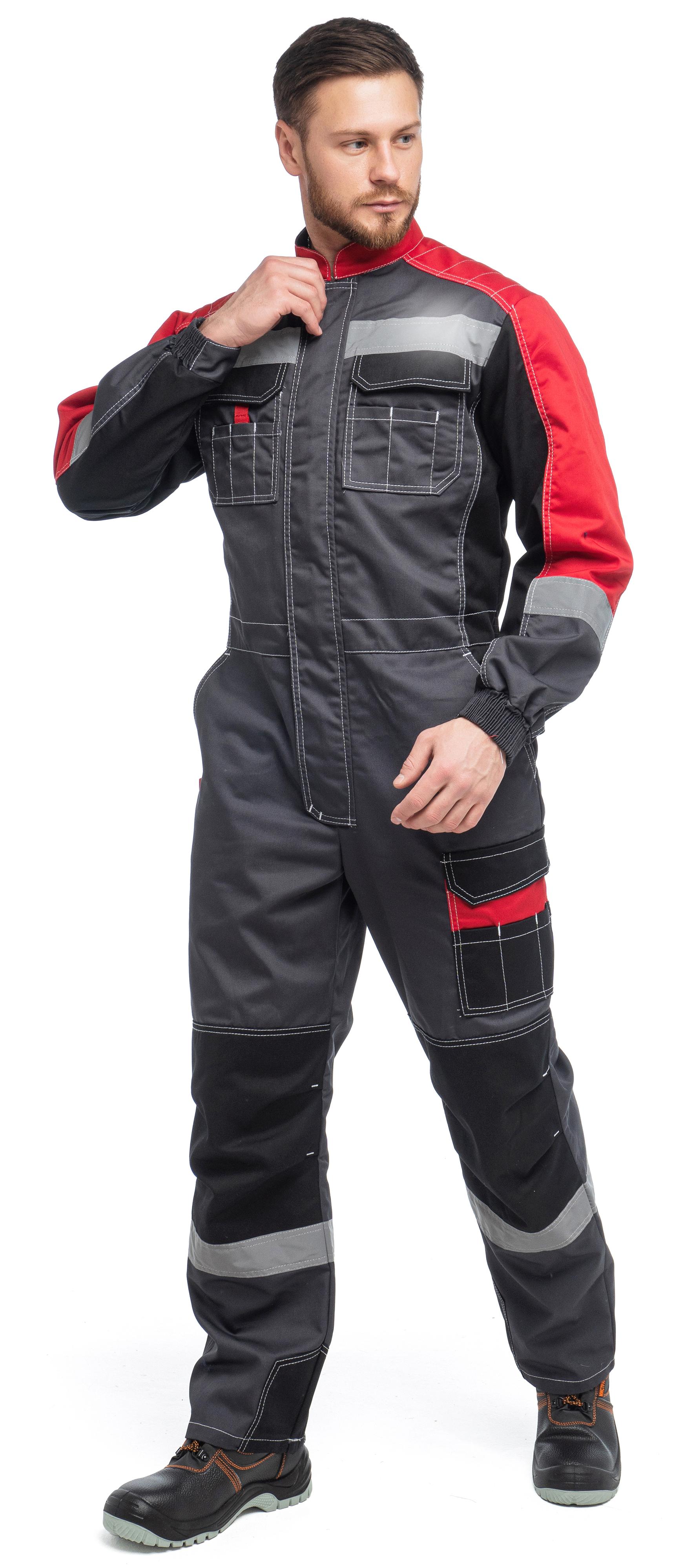 Комбинезон ФОРМУЛА с СОП (т.серый/красный/черный)