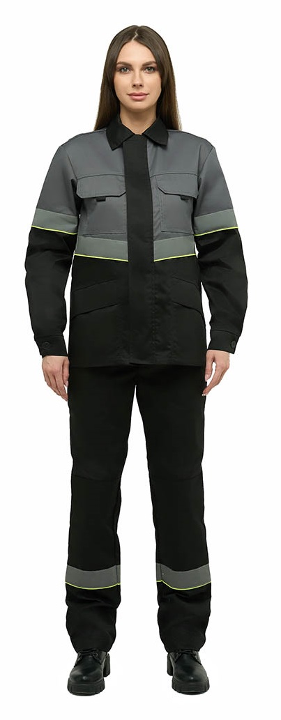 Костюм ЮЖНАЯ ШИРОТА женский с БР (черный/серый)