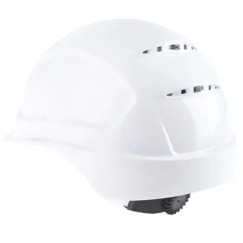 Каска защитная UVEX ФЕОС B-S-WR укороченный козырек храповик с 4х точечным ремешком (белый)