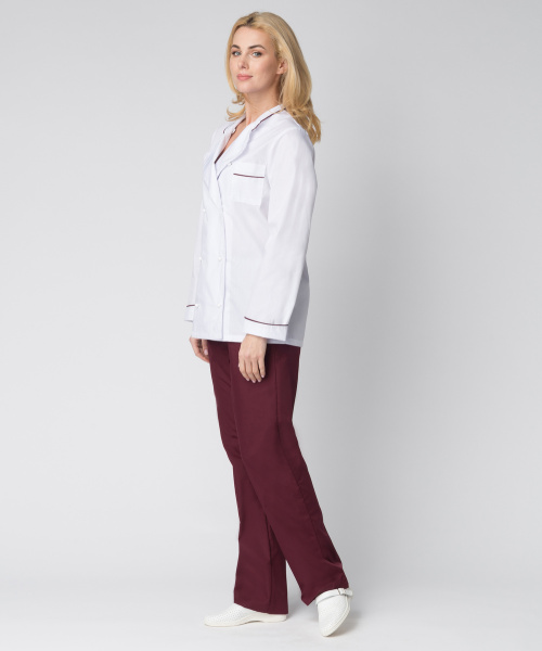 Костюм ГУРМАН женский (белый/бордовый)