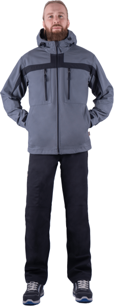 Куртка СОФТШЕЛЛ (серый/черный)