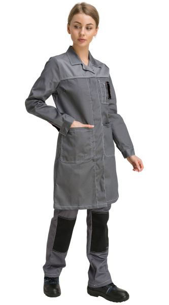 Халат RONTA HL101 женский (т.серый/св.серый/черный)