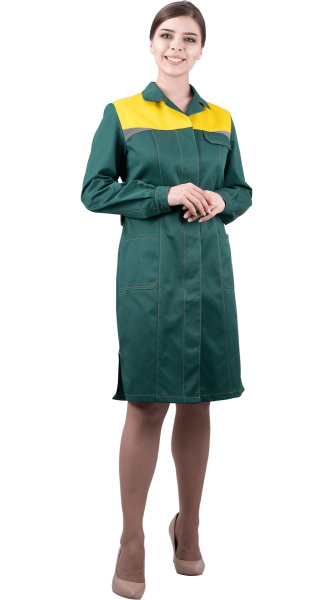 Халат RONTA HL9 женский (т.зеленый/желтый)
