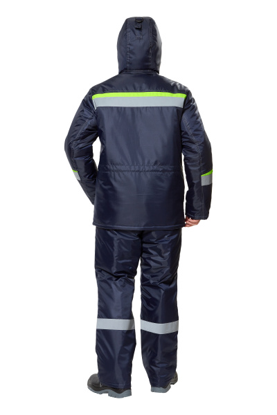 Костюм КОМФОРТ зимний с ПК (т.синий/неоновый)