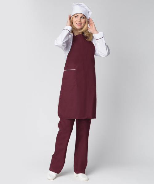 Костюм ГУРМАН женский (белый/бордовый)