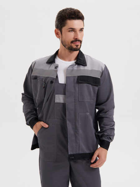 Костюм КОРПУС с ПК (т.серый/черный/св.серый)