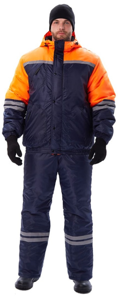 Костюм СТИМ зимний с ПК (т.синий/оранжевый)