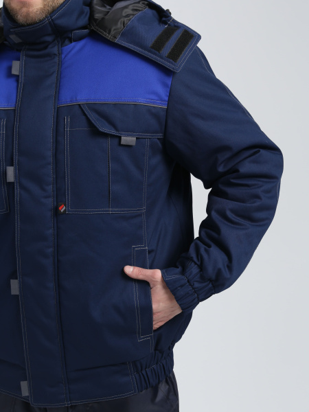 Куртка ФЛОФТ ПРЕМИУМ зимняя укороченная (т.синий/васильковый/серый)