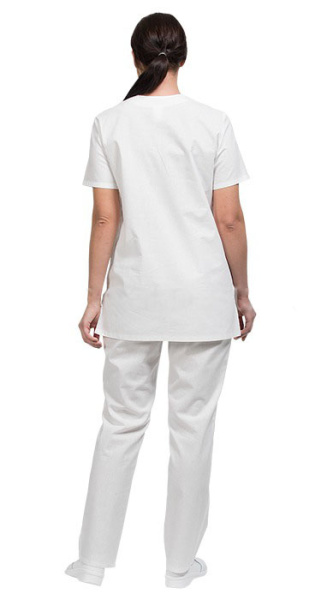 Костюм БЕЙКЕР женский с коротким рукавом (белый)