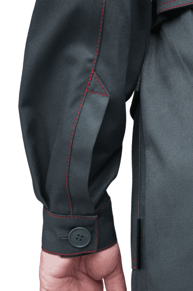 Халат КМ-10 ЛЮКС (серый/красный)