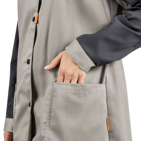 Халат ДОН женский (св.серый/т.серый/оранжевый)