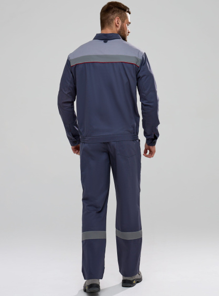 Костюм ФЛОФТ-1 СОП с БР (т.серый/св.серый/красный)