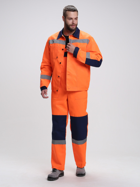 Костюм сигнальный ЛИГОР-2 СОП с ПК (оранжевый/т.синий)