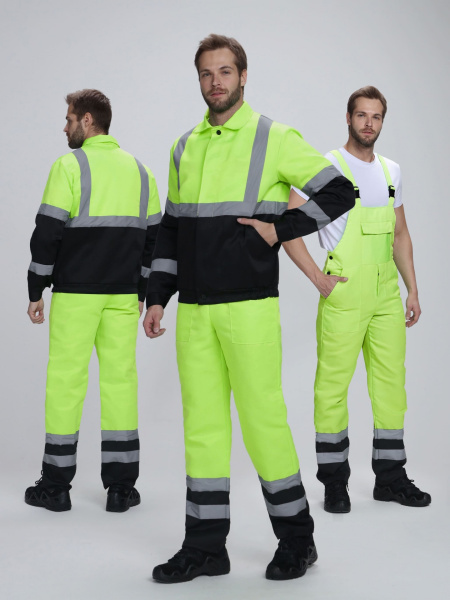 Костюм ДОРОЖНИК с укороченной курткой с ПК (желтый/черный)