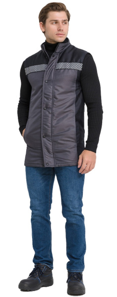 Жилет RONTA JT3085 зимний (т.серый/черный)