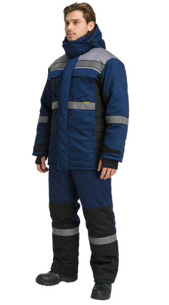 Костюм RONTA KS581 зимний с СОП (т.синий/серый/черный)