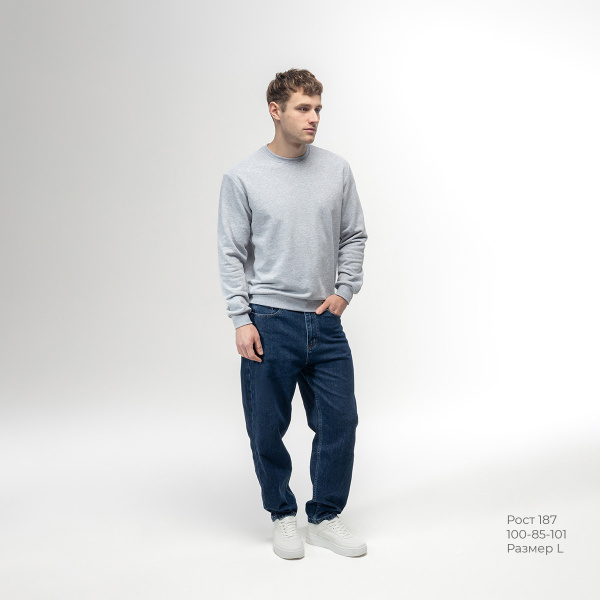 Толстовка REDFORT 355 петля-диагональ (серый меланж)