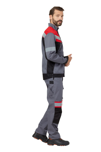 Костюм ПАМИР 2 с ПК (серый/черный/красный)