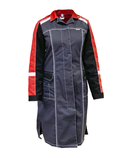 Халат ФОРМУЛА ИТР женский (т.серый/красный)