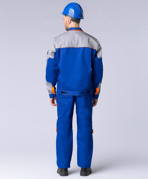 Костюм СОЮЗ-ПРОФЕССИОНАЛ-1 с БР (васильковый/св.серый/оранжевый)