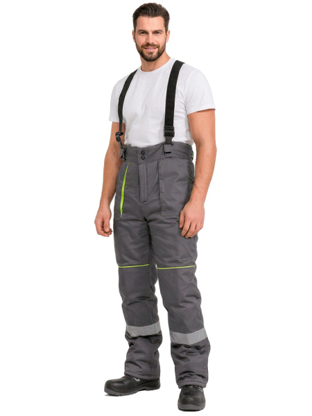 Костюм RONTA KS580 зимний с ПК (т.серый/черный/лайм)