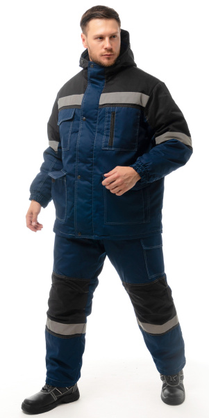 Костюм ЭДЕЛЬВЕЙС зимний с БР (т.синий/черный)