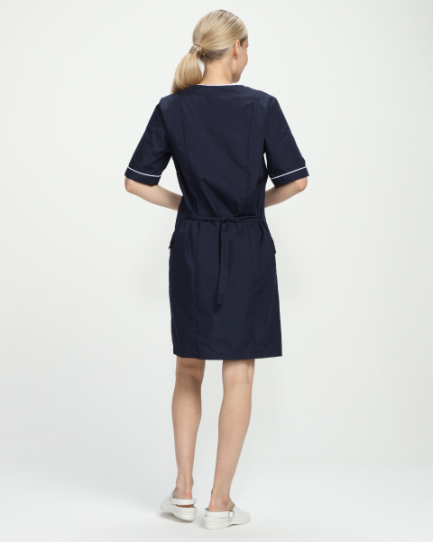 Халат СТЕЛЛА женский (т.синий/белый)