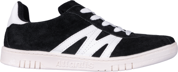 Туфли кроссовые ПВХ замша (черный/белый)