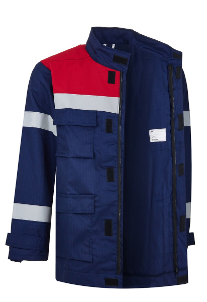 Куртка-накидка ЭНЕРГИЯ АРАМИД АН-2 20,7 кал/см2 (т.синий/красный)